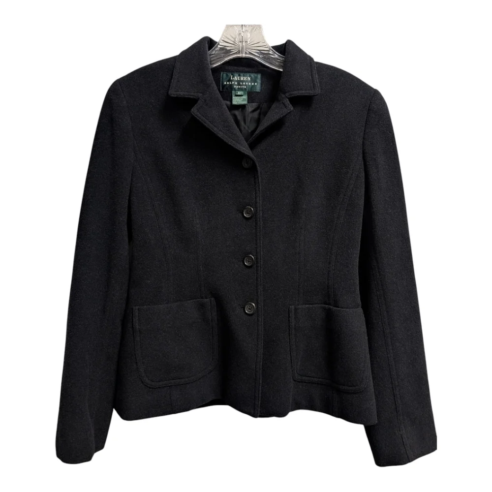 Lauren Ralph Lauren Wool Angora Blend Black Blazer Jacket 4P